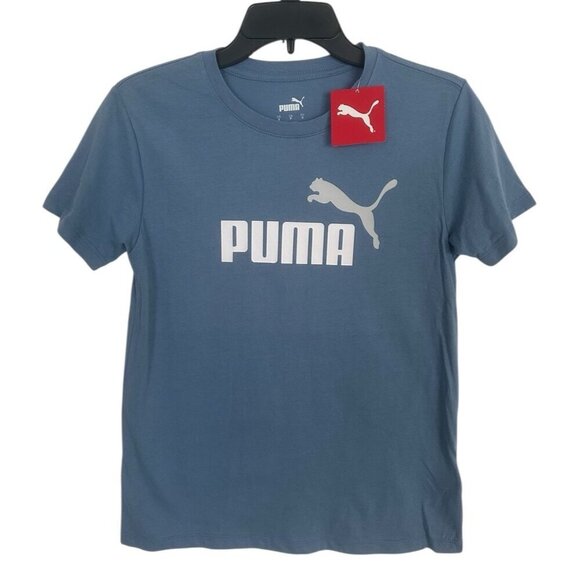 PUMA Tops - Puma Essential Logo Crew Neck Short Sleeve T-Shirt Women’s Blue Size S New
